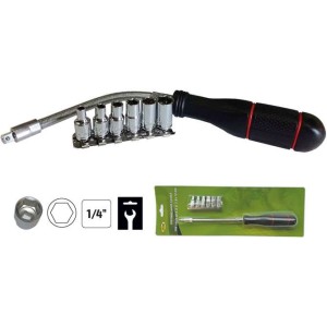 Wkrętak giętki z nasadkami 4-10 mm D.52170