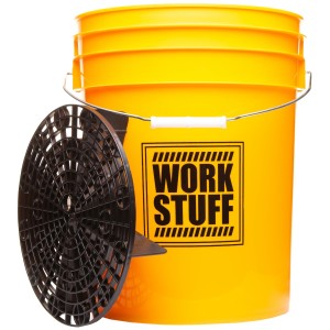 Work Stuff `WASH` żółte wiadro detailingowe + Separator brudu WOR000121
