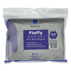 Monster Shine Fluffy Dryer Grey ręcznik do osuszania lakieru po myciu auta 90x60cm MON000116