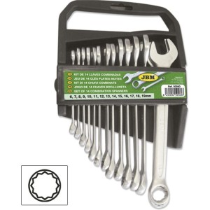 Klucze płasko oczk. 6-19 mm` 14 szt. D.50560